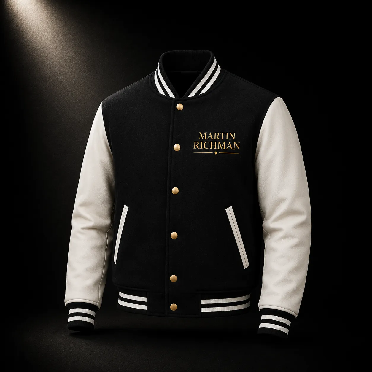 White Black Varsity JAcket